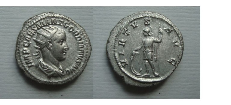 Gordianus III - VIRTVS AVG, prachtig vroeg portret (AU2136)