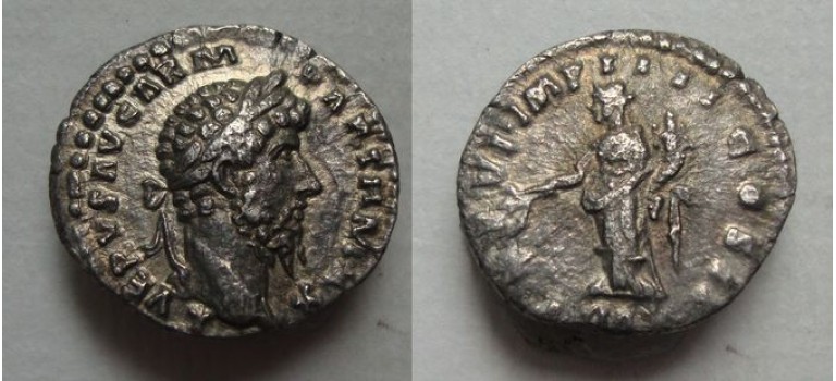 Lucius Verus - Pax denarius (AU2151)