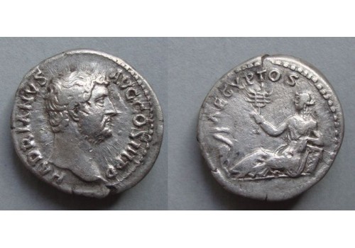 Hadrian - denarius Travel-series Egypt! (O2118) Hadrian - denarius Travel-series Egypt! (O2118)