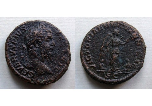 Septimius Severus - As VICTORIAE BRITTANNICAE gewilde munt! (O2123)
