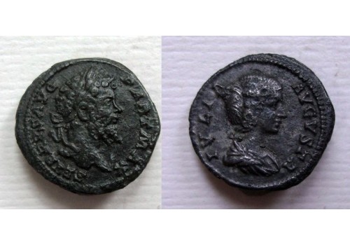 Septimius Severus - limes denarius dynastische uitgave met Julia Domna (S21100)