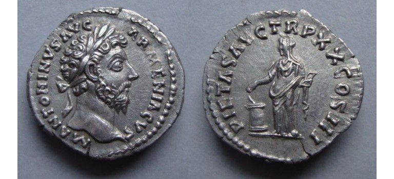 Marcus Aurelius- denarius PIETAS, prachtige munt! (F2045)