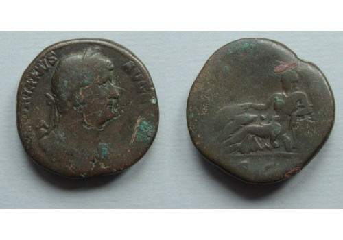Hadrianus  - TELLVS STABIL sestertius! (F2086)