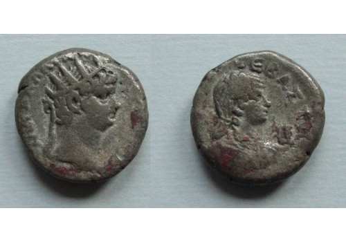 Nero - met zijn tweede vrouw Poppaea tetradrachme! (F2091)