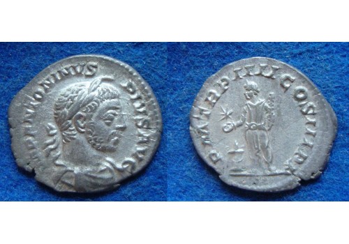 Elagabalus- denarius offerende keizer bijna prachtig! (N1587)