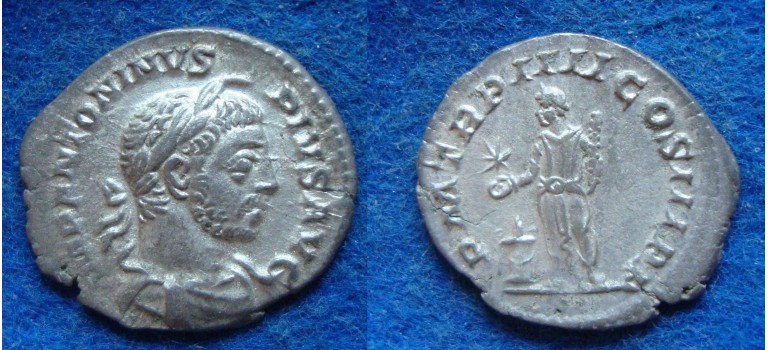 Elagabalus- denarius offerende keizer bijna prachtig! (N1587)