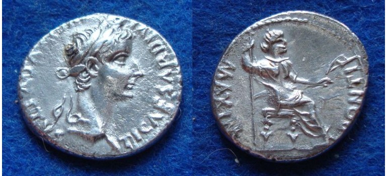 Tiberius - denarius Tribute Penny Bijbelse munt (N1988)