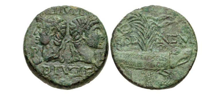 Augustus and Agrippa AS crocodile dupondius ex-CNG  (D1912)