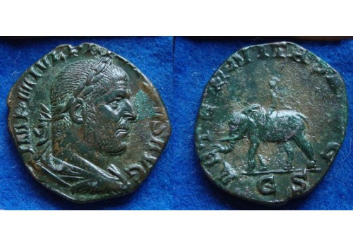 Philippus I - SESTERTIUS: Olifant met drijver! (D1933)