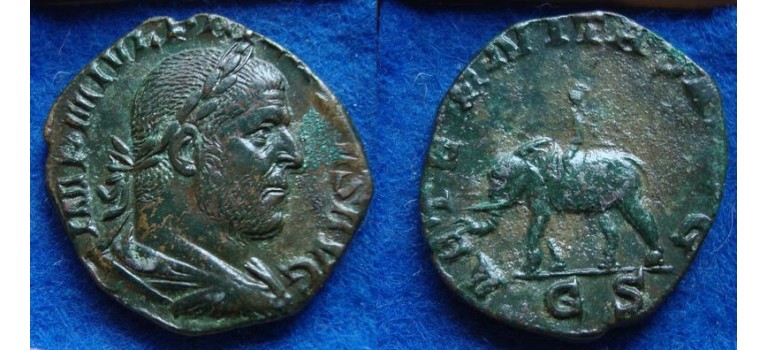 Philip I - SESTERTIUS: Mahout with elephant! (D1933)