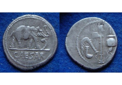 Julius Caesar denarius OLIFANT gezocht! (D1943) Julius Caesar denarius OLIFANT gezocht! (D1943)