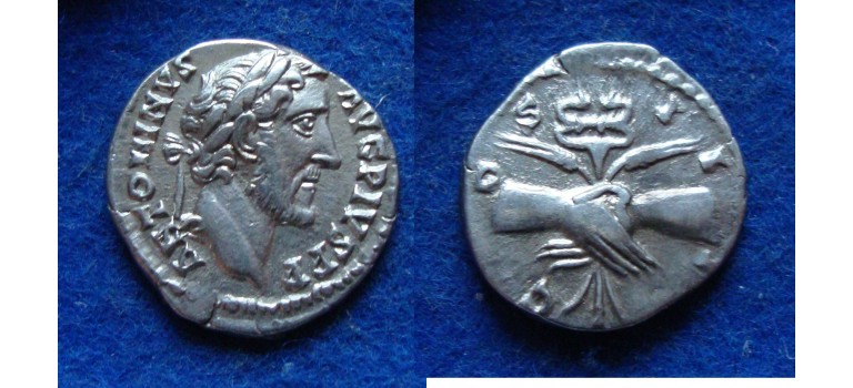 Antoninus Pius - handdruk met godenstaf ex-CGB! (D1951)