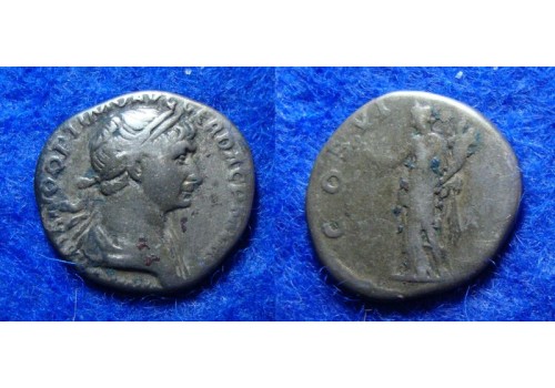 Trajanus - denarius PAX zeer zeldzaam NIET IN RIC (D1816)