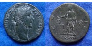 Antoninus Pius - VOTA sestertius schaars (AU1921)