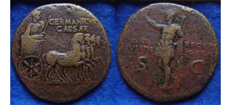 GERMANICUS AS -  Germanicus in quadriga scarce (JUN1936)