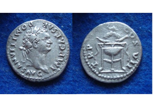 Domitianus - driepoot met dolfijn zeldzame eerste uitgave! (ME1912)