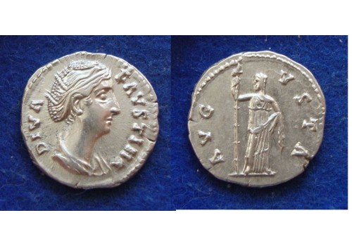 Faustina I - CERES denarius stempelfris! (ME1919)