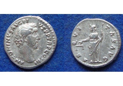 Antoninus Pius - AEQVITAS AVG denarius, mooie kop!  (ME1941) 