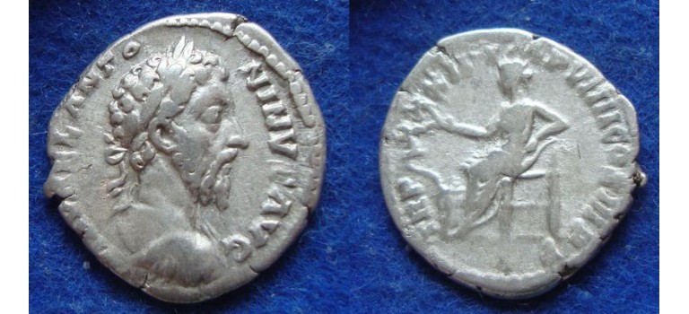 Marcus Aurelius - denarius Salus bust not in RIC! (ME1945)