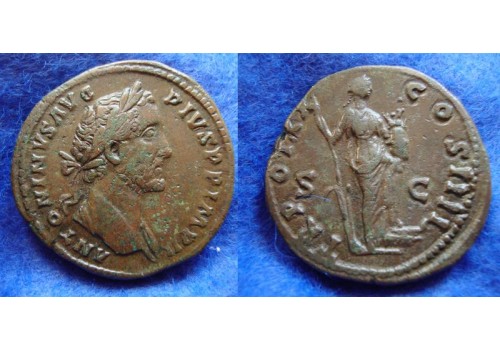 Antoninus Pius - Annona sestertius prachtmunt ex-CGB!  (AP1918)