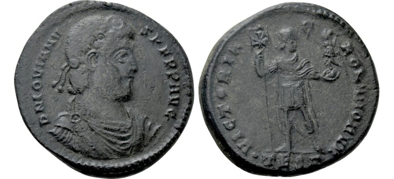 Jovianus - AE1 28 mm Gloria Romanorum ZELDZAAM (AP1923)