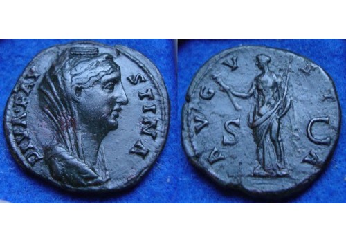 Faustina I - CERES Dupondius prachtig portret en zeldzaam!  (AP1915)