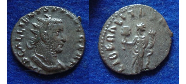 Gallienus -  LIBERALITAS verzilverde munt  UNIEK! (JUL1923)