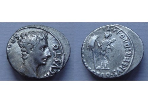 Augustus - denarius MARS zeer zeldzaam R2 (JA21135)
