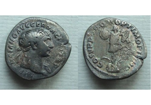 Trajanus - denarius overwinning op de Daciers (JA20115)