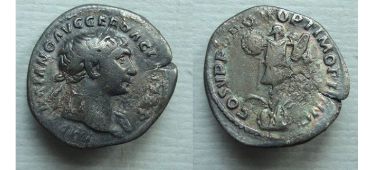 Trajanus - denarius overwinning op de Daciers (JA20115)