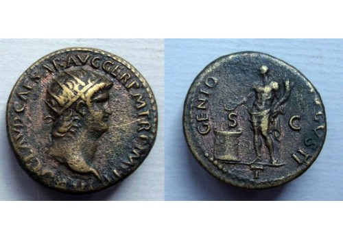 Nero - Genio Augusti 1/3 sestertius niet in RIC!  (JA21150)