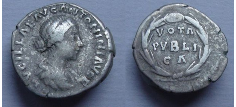 Lucilla - denarius VOTA PVBLIVA schaars (JA2169)