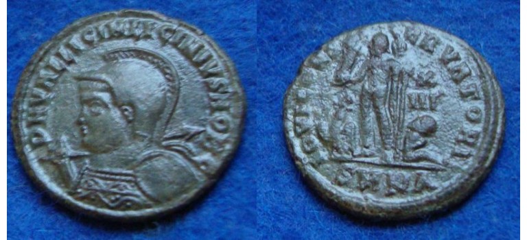Licinius II - caesar met hem, schild en speer!  (D1854)