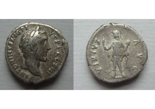Antoninus Pius - VIRTVS AVG denarius (F21110) 