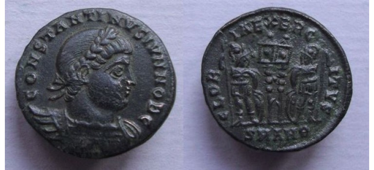 Constantinus II - gloria exercitus Nicomedia zeer zeldzaam R4 (F21118)