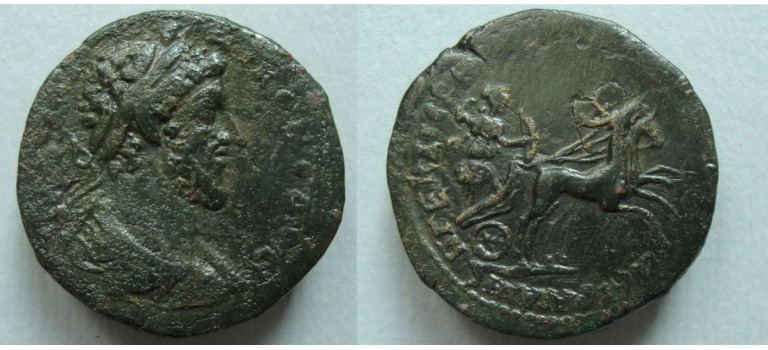Commodus - Artemis in biga of stags RARE (F21136)