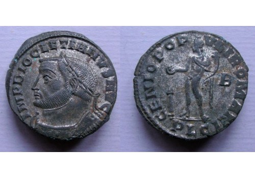 Diocletianus - Genio Lyon prachtige kop en verzilverd ! (F2142)