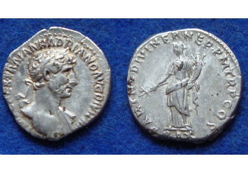 Hadrianus  -  PAX, mooie vroege buste! (Ap1825)