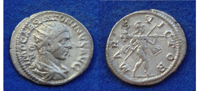Elagabalus - antoninianus MARS VICTOR schaars (ME1805)