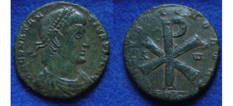 Constantius II - the revolt of Poemenius RARE! (ME1818)