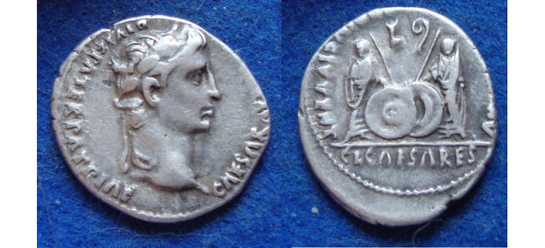 Augustus - denarius Caius en Lucius MOOI! (D1801)