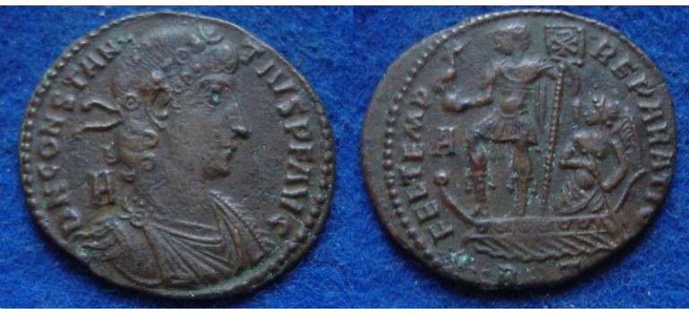 Constantius II - FEL TEMP keizer op gallei! Rome (D1815)