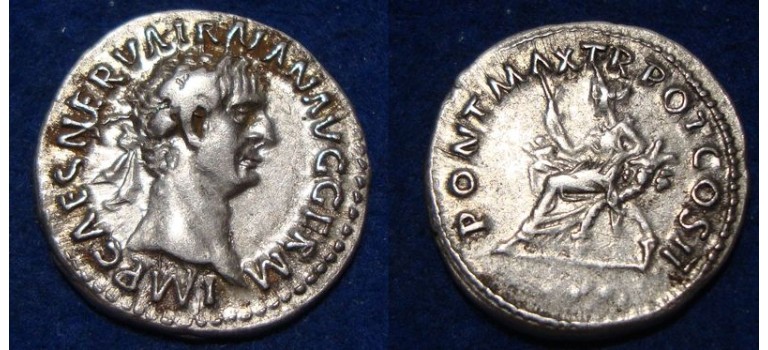 Trajanus- denarius Pax beauty and scarce!  (D1830)