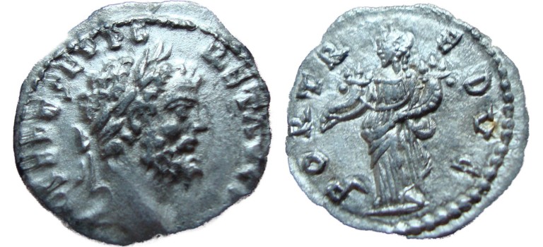 Septimius Severus - Fortuna extreem zeldzaam niet in RIC (S1734)
