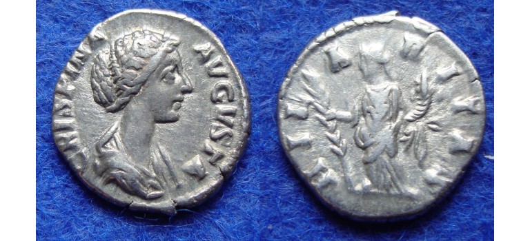 Crispina - wife of Lucius Verus  denarius HILARITAS scarce!  (F1804)
