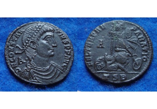 Constantius II - Gevallen ruiter, Thessalonica MOOIE BUSTE!  (JA1829)