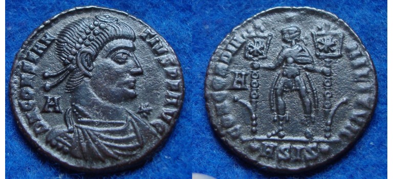 Constantius II - concordia militvm scarce struck under Vetranio (JA1831)
