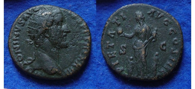 Antoninus Pius - Dupdonius Pietati keerzijde Faustina met kinderen! (JUL1819)