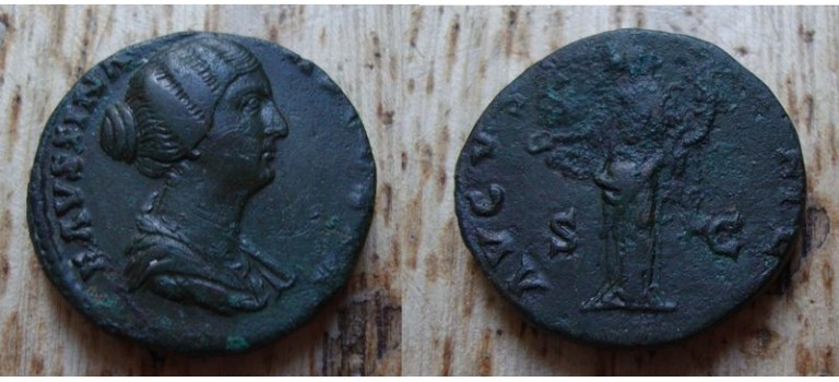 Faustina jr - CONCORDIA sestertius nice portrait! (JUL1820)