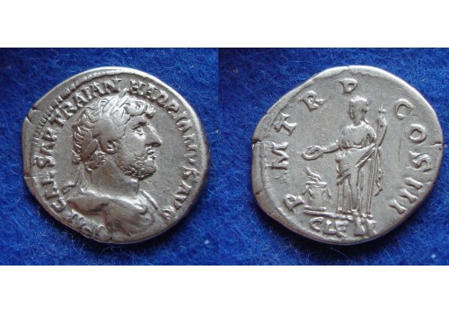 Hadrianus  -  CLEMENTIA denarius mooie buste! (JA1808)